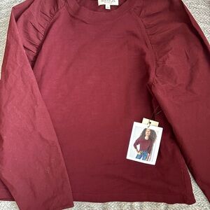 Nation LTD Long Sleeve Tee in Burgundy